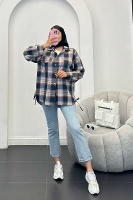 شومیز چهارخانه بغل بند دار