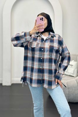 شومیز چهارخانه بغل بند دار