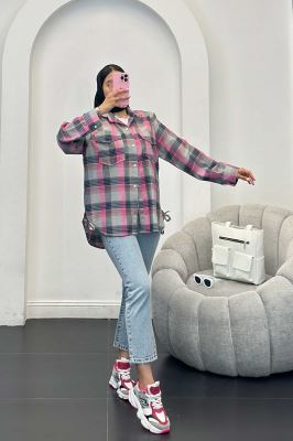 شومیز چهارخانه بغل بند دار