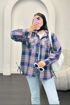 شومیز چهارخانه بغل بند دار