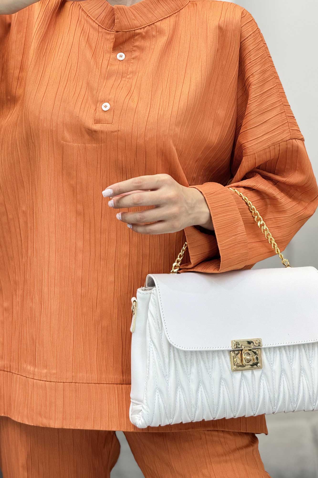 ست بلوز و شلوار کریشه دو دکمه