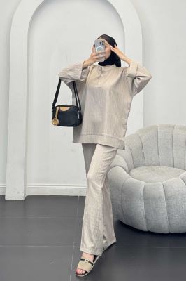 ست بلوز و شلوار کریشه دو دکمه