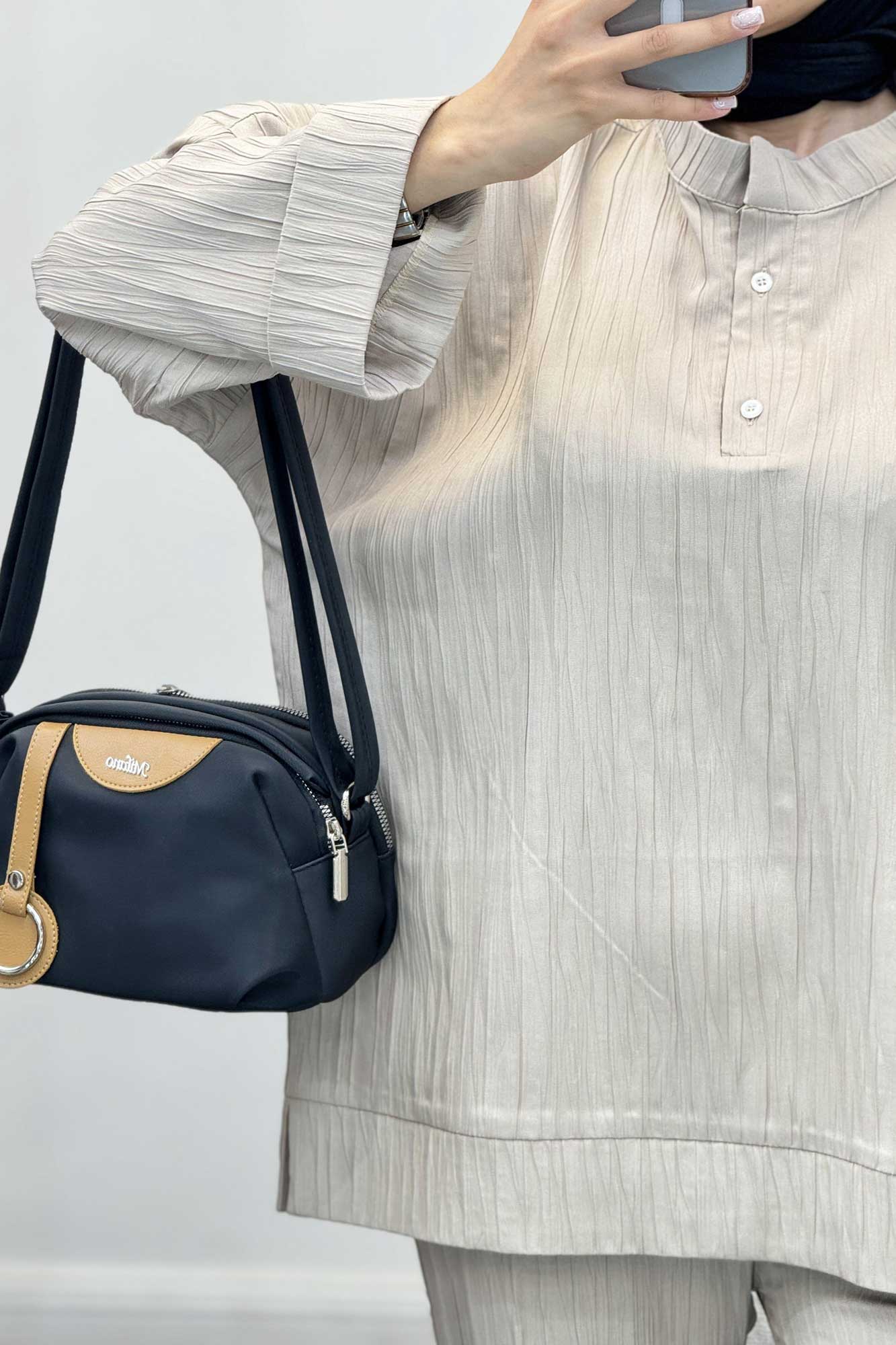 ست بلوز و شلوار کریشه دو دکمه