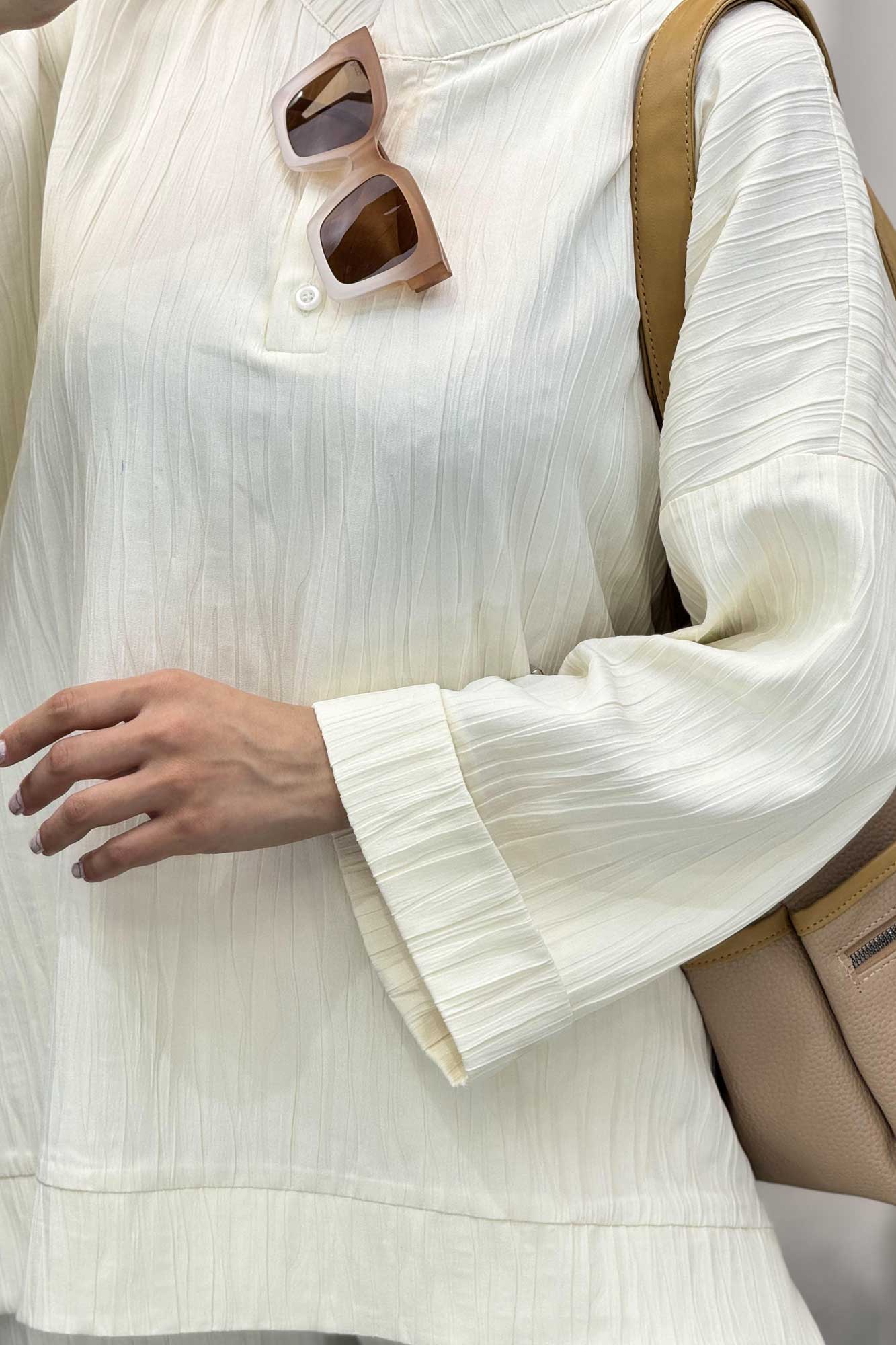 ست بلوز و شلوار کریشه دو دکمه