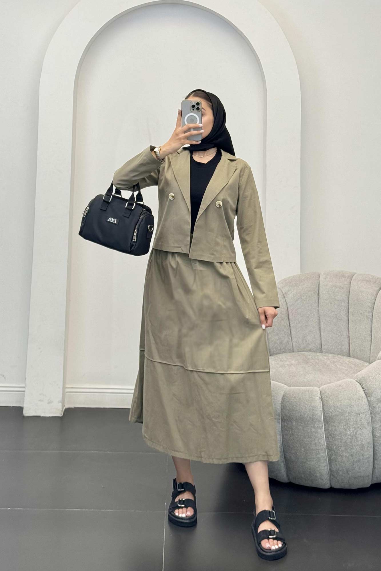 ست کت و دامن لینن راد