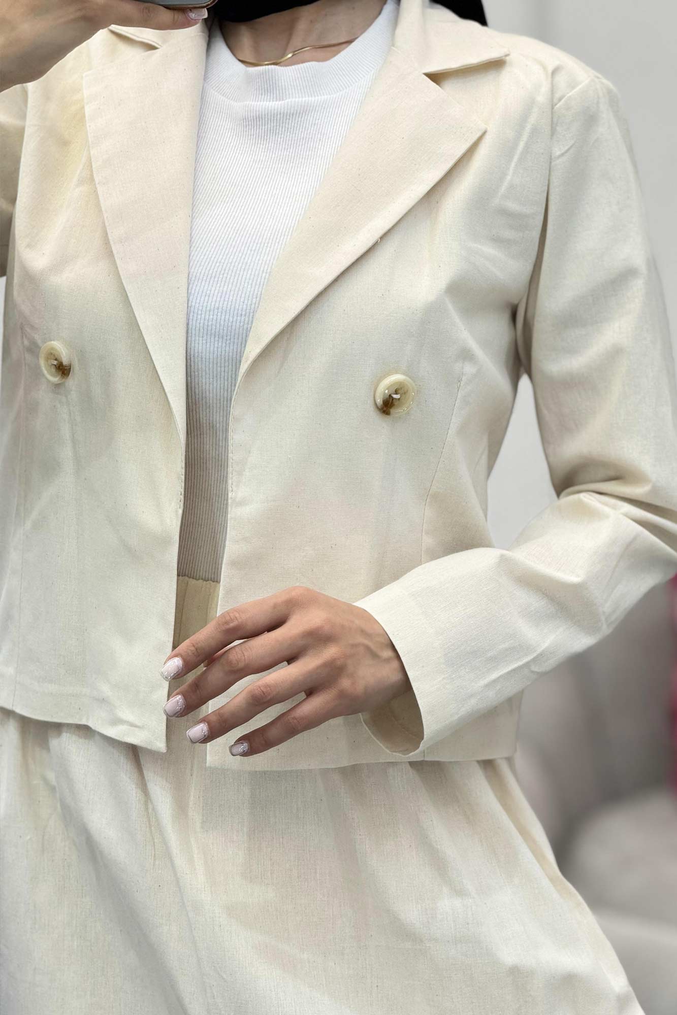 ست کت و دامن لینن راد