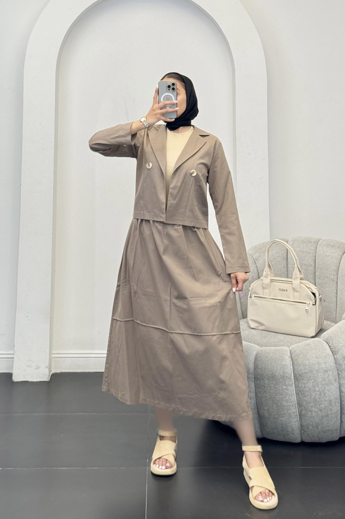 ست کت و دامن لینن راد