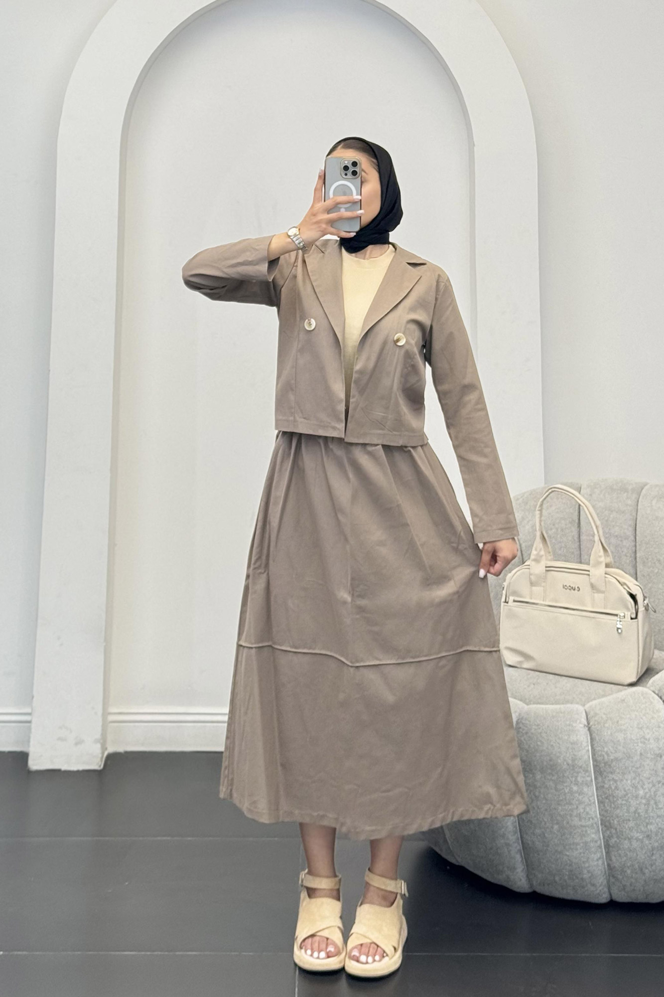 ست کت و دامن لینن راد