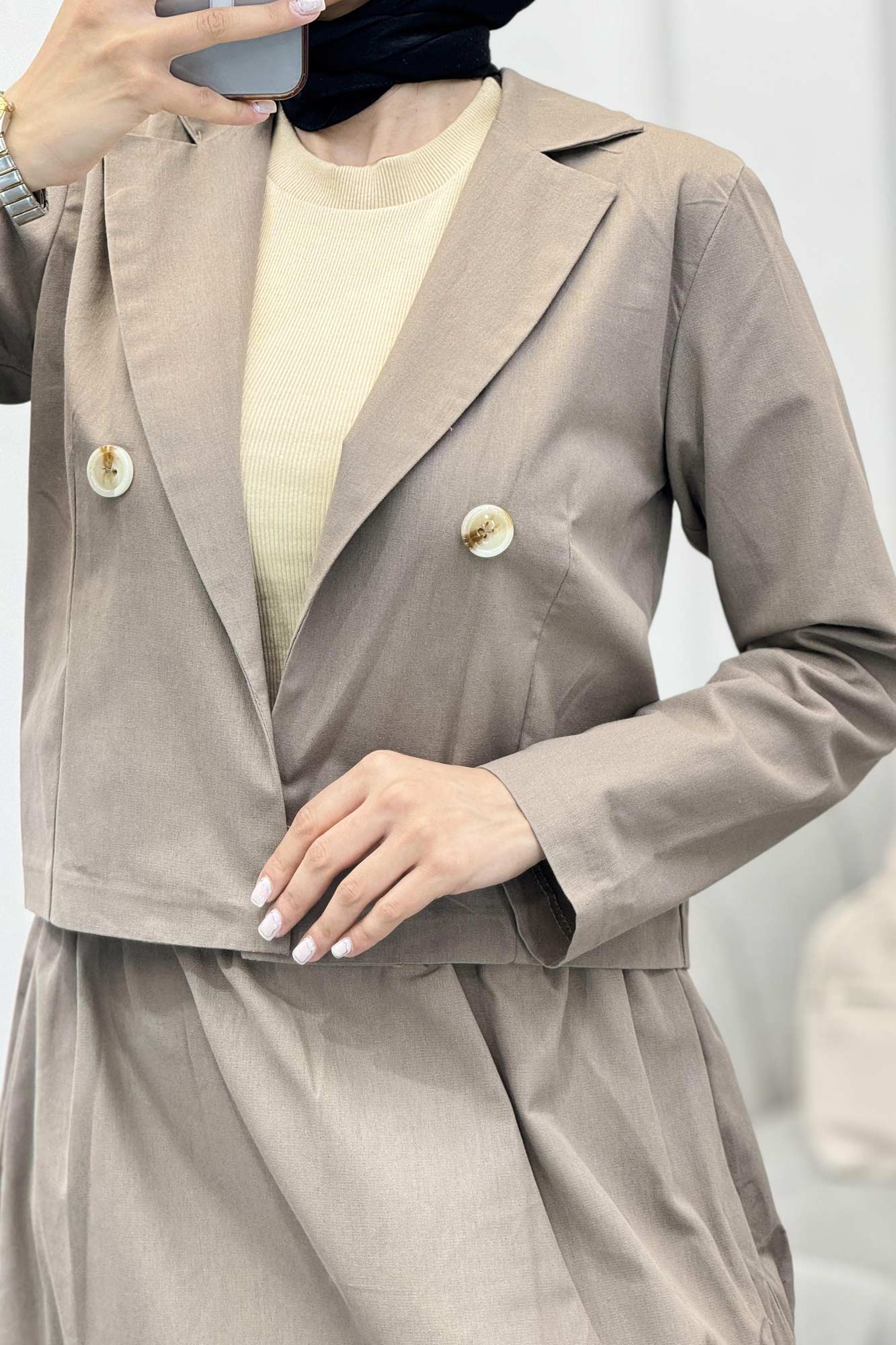 ست کت و دامن لینن راد