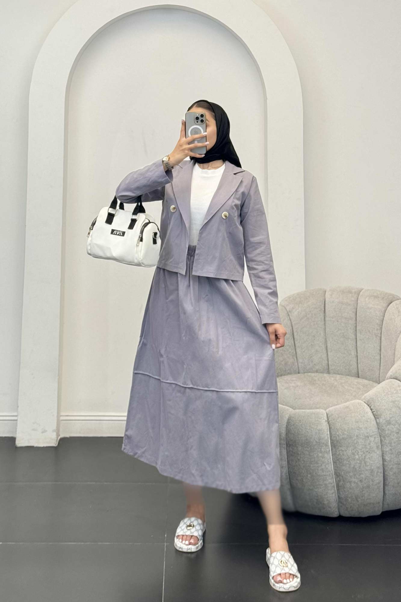 ست کت و دامن لینن راد