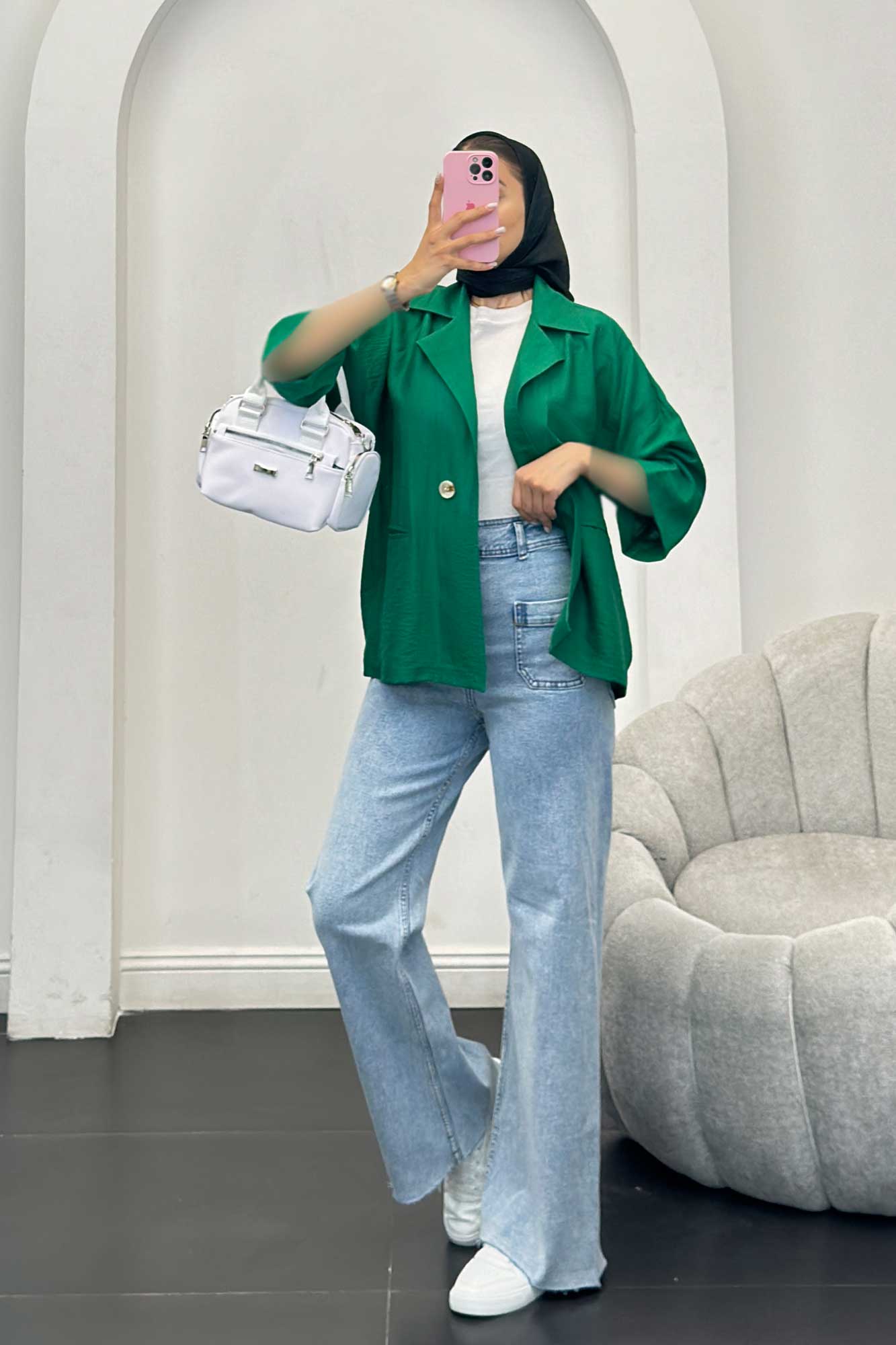 مانتو بابوس دو جیب آستین سه رب