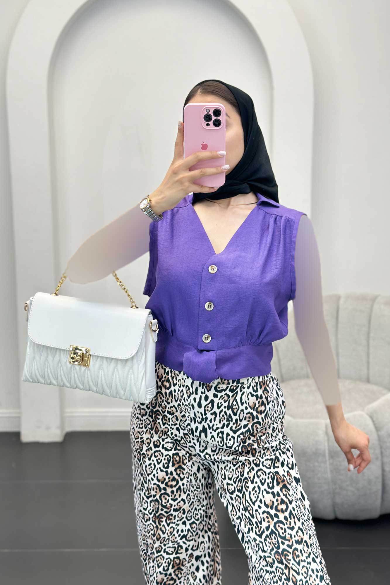 وست بابوس کراپ سینه چین پایین گره 