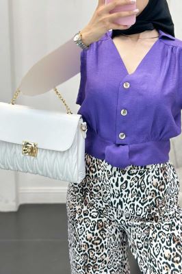 وست بابوس کراپ سینه چین پایین گره 