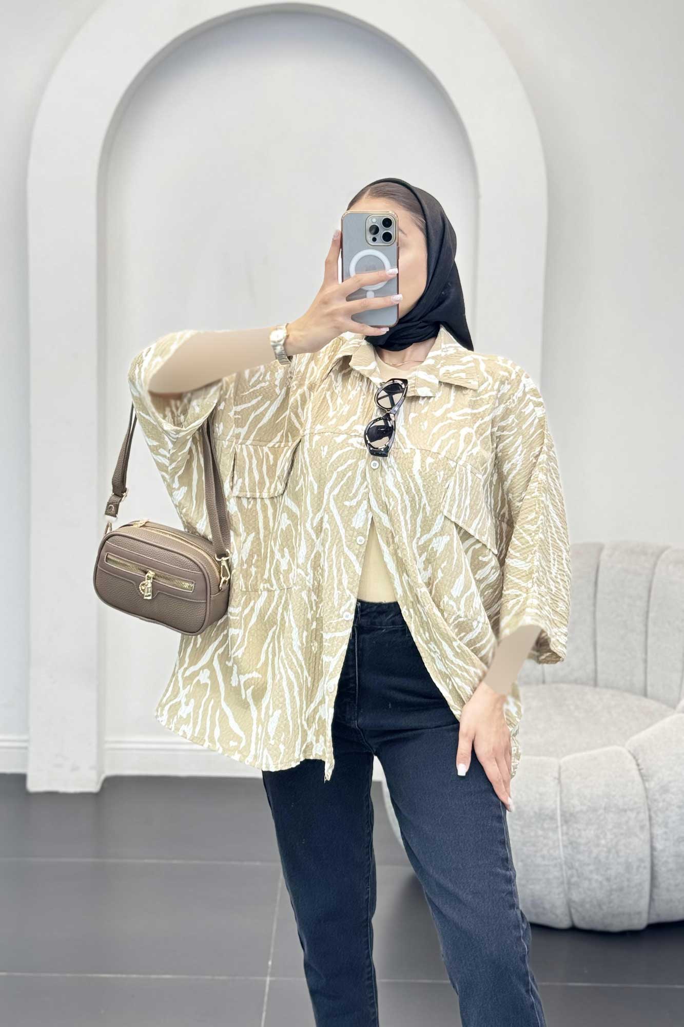 شومیز کیمونو دو جیب کاملس