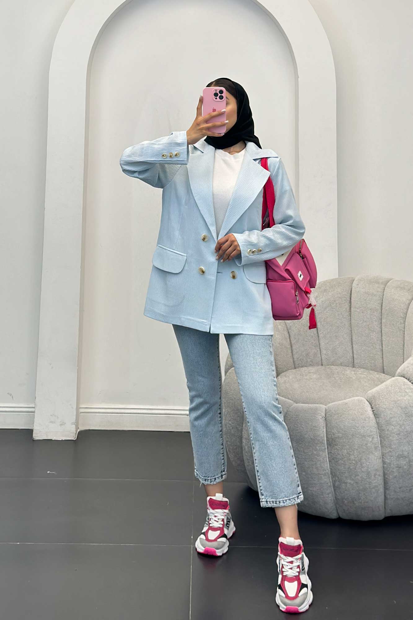 مانتو آستین سه دکمه السا مدل نوبل