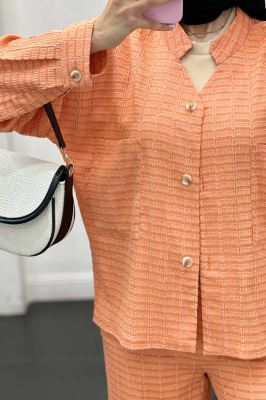 ست کت و شلوار نوا یقه گرد شیده