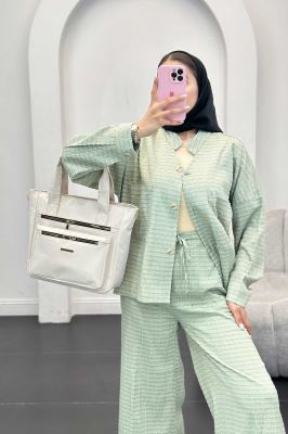 ست کت و شلوار نوا یقه گرد شیده