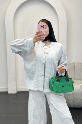 ست کت و شلوار نوا یقه گرد اوچر