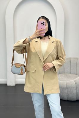 مانتو یقه ب ب لینن نچرال