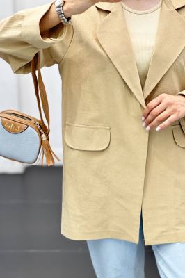 مانتو یقه ب ب لینن نچرال