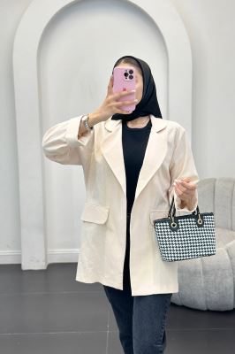 مانتو یقه ب ب لینن نچرال