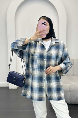 شومیز چهارخانه پشت دکمه دار