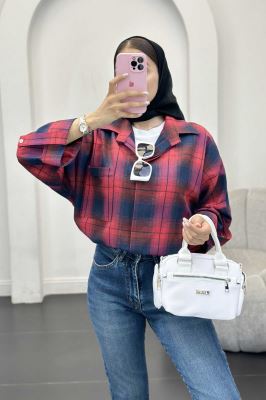 شومیز چهارخانه پشت دکمه دار