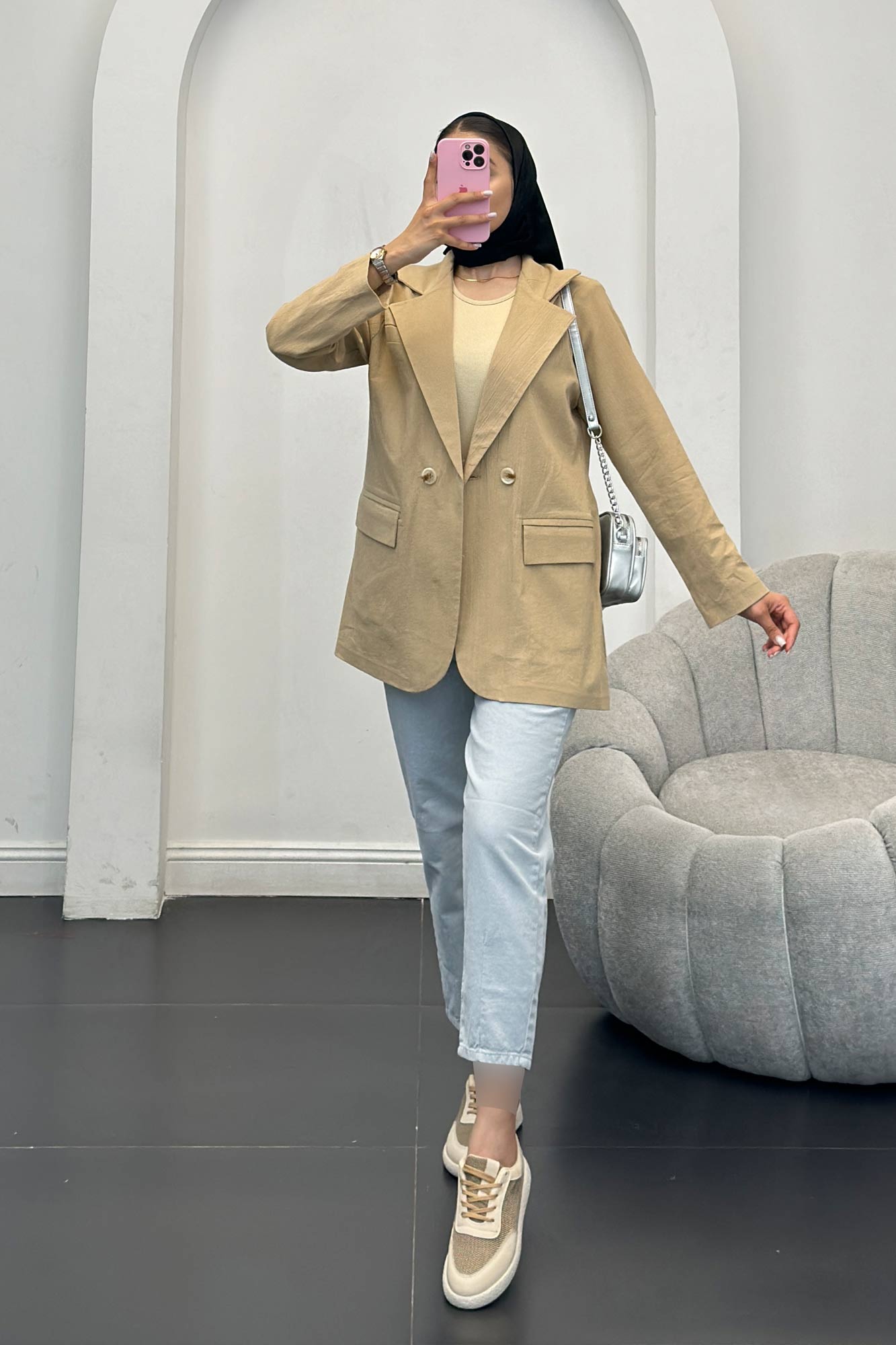 مانتو لینن سه جیب بیانسه