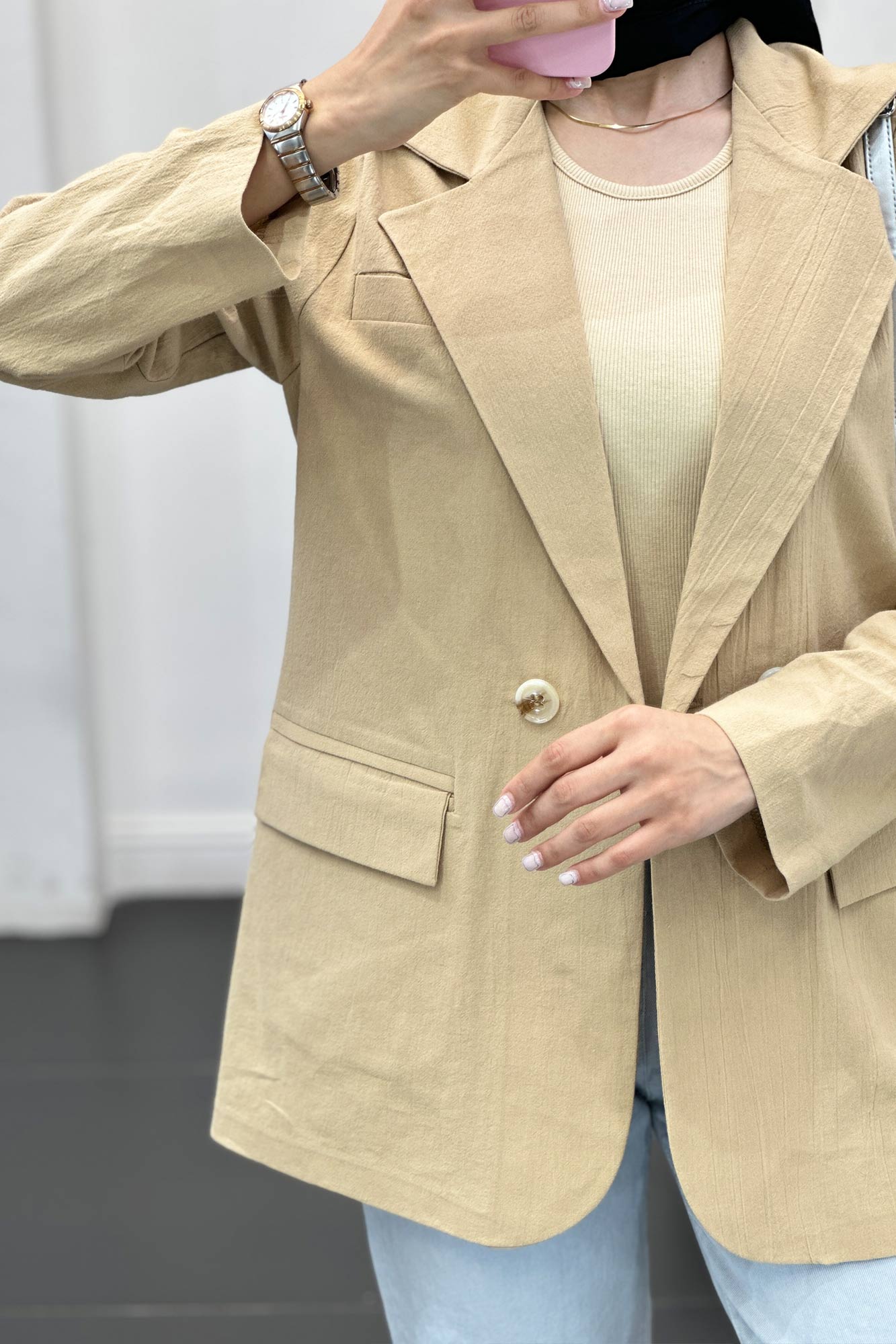 مانتو لینن سه جیب بیانسه