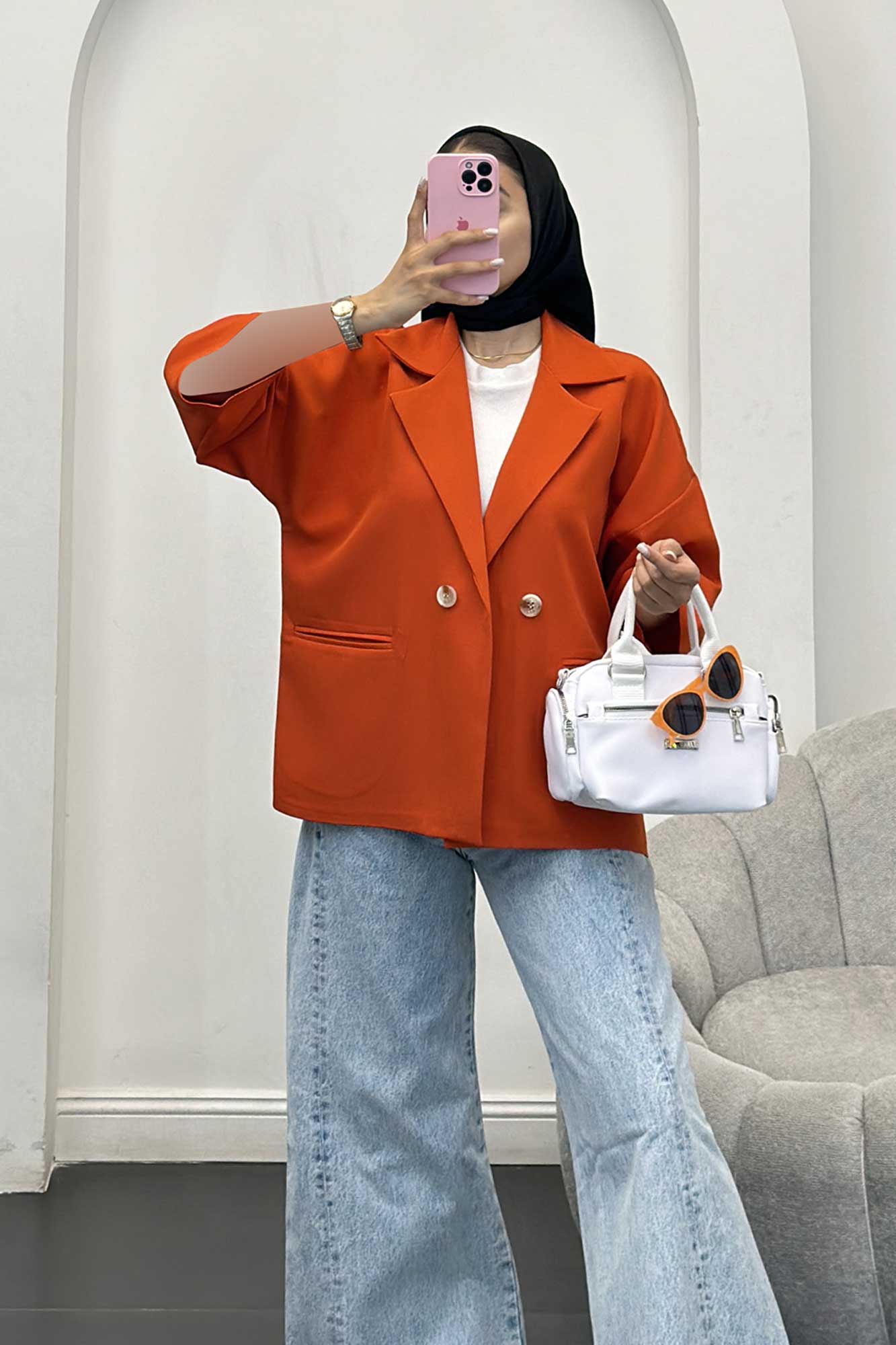 کت کوتاه مازراتی لمه دار نفس