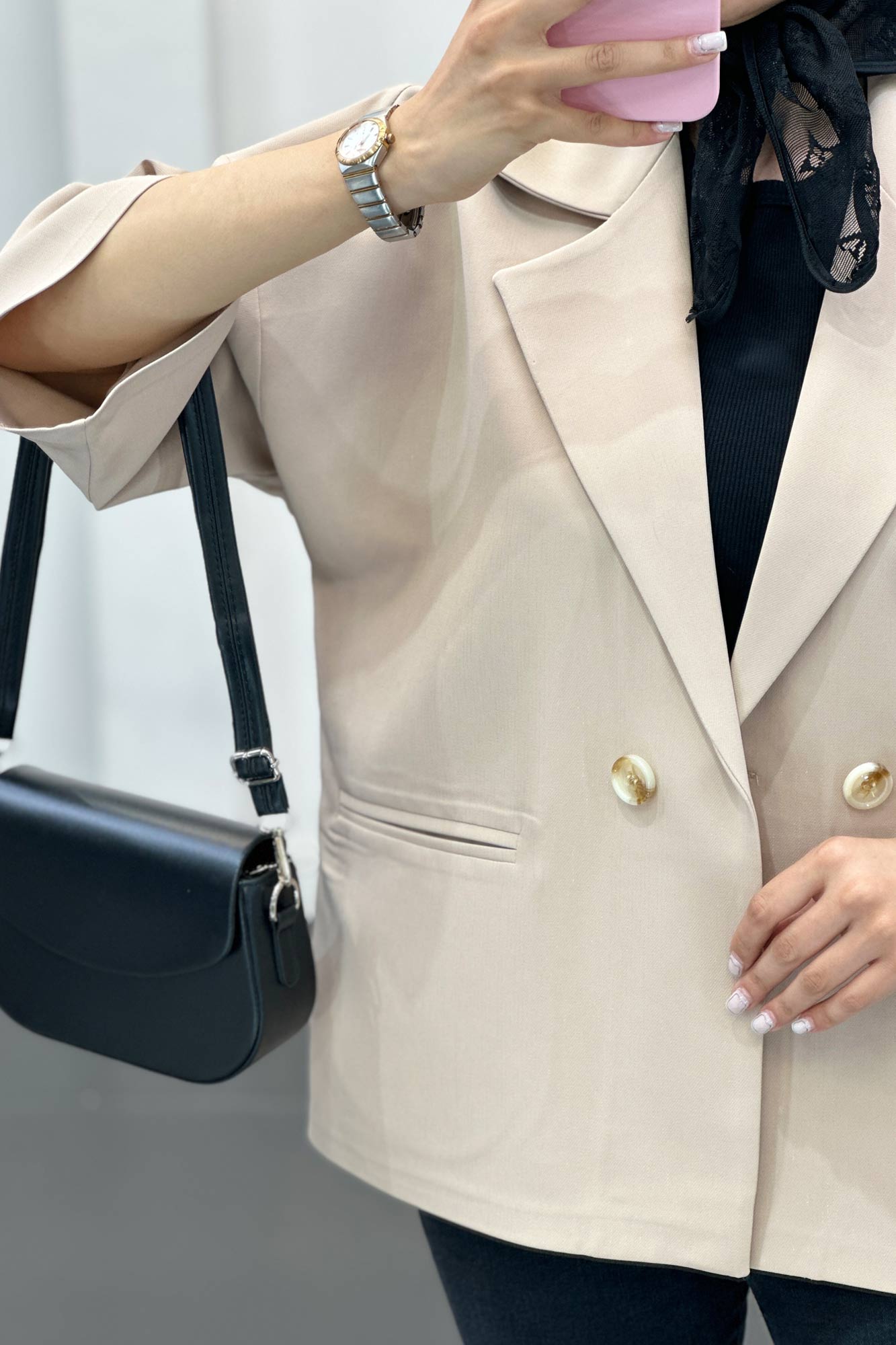 کت کوتاه مازراتی لمه دار نفس