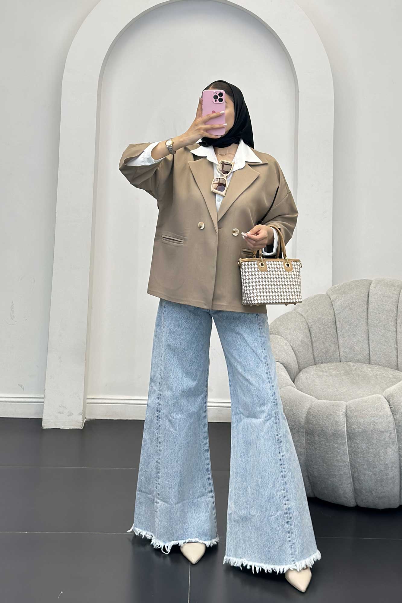 کت کوتاه مازراتی لمه دار نفس