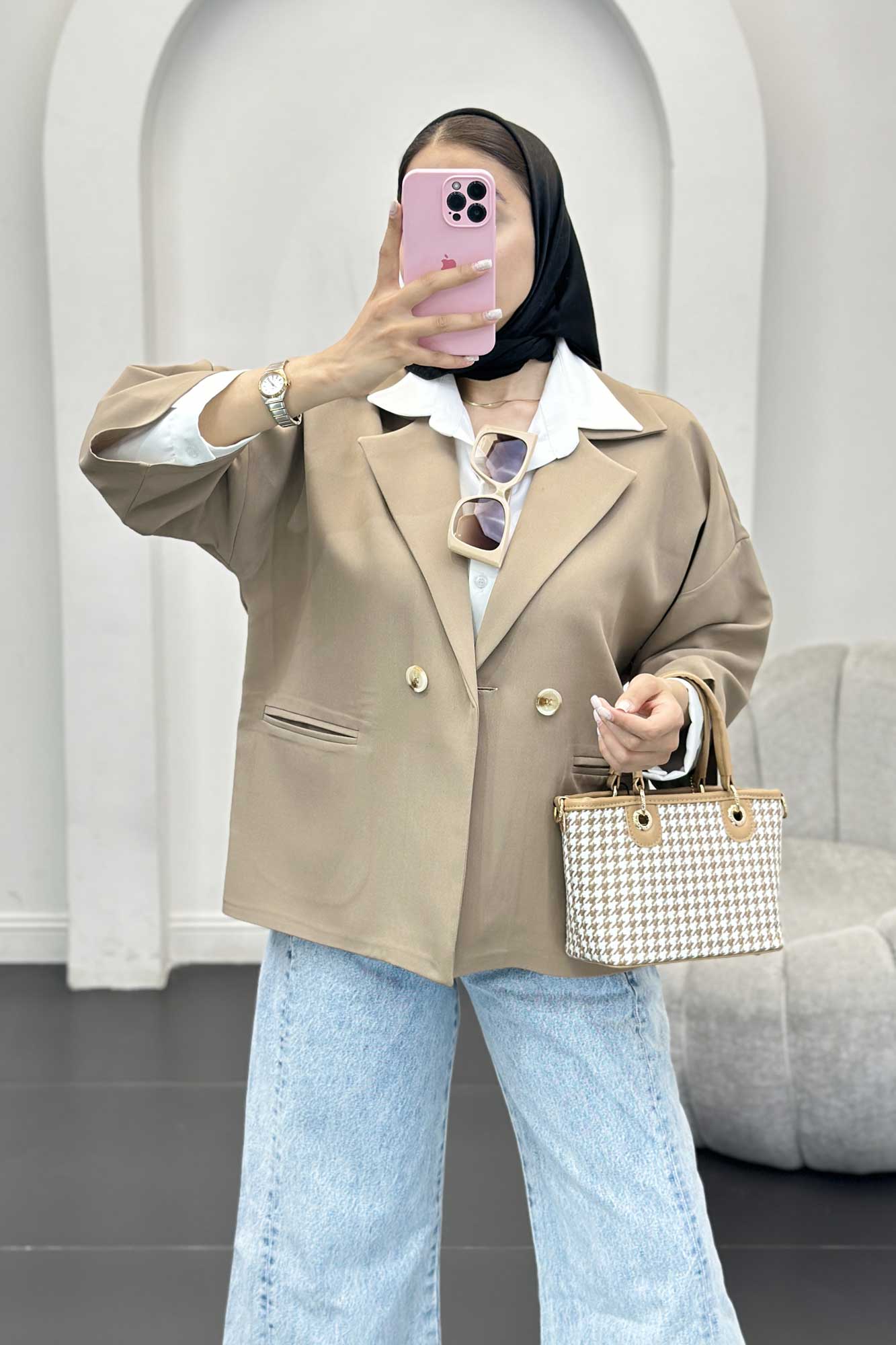 کت کوتاه مازراتی لمه دار نفس