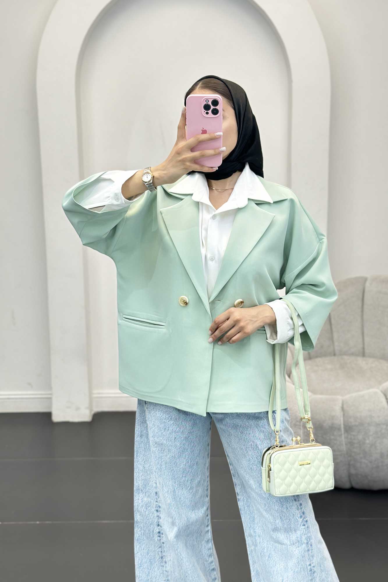 کت کوتاه مازراتی لمه دار نفس