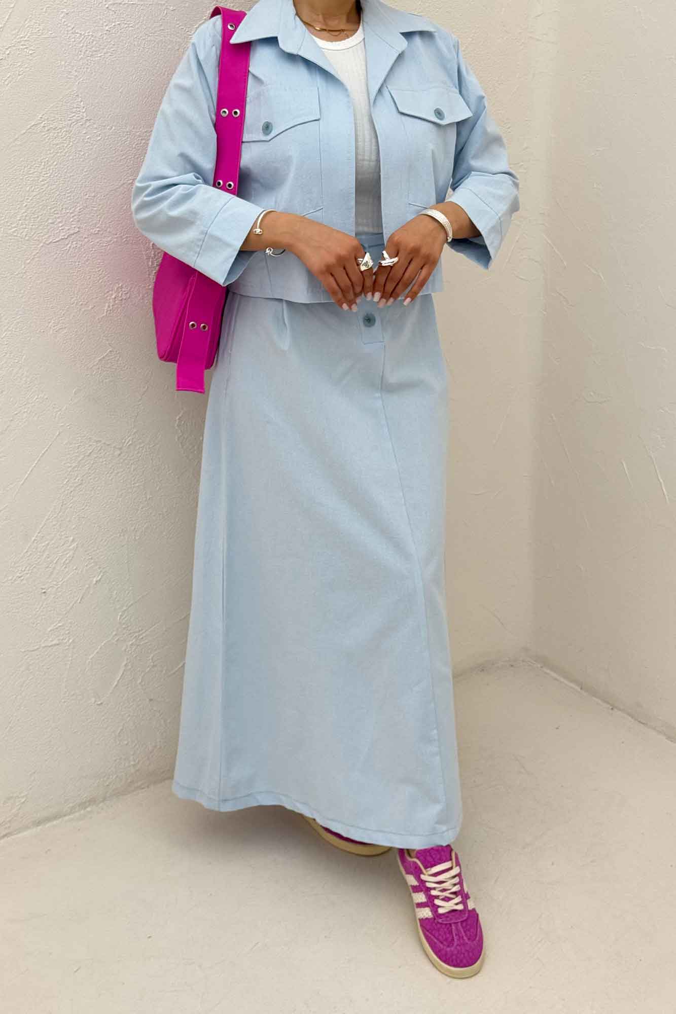 ست کت و دامن لینن آداک