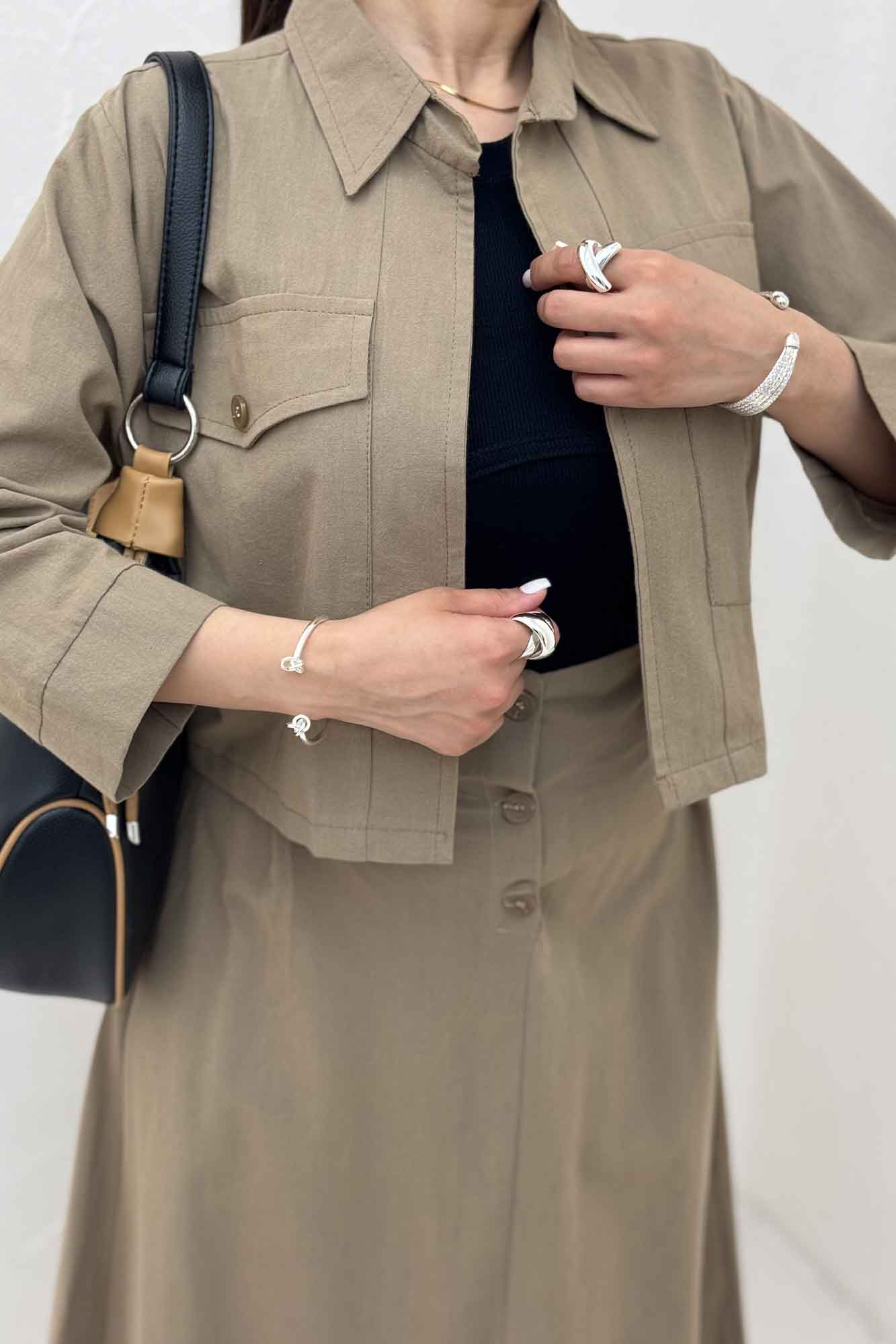 ست کت و دامن لینن آداک