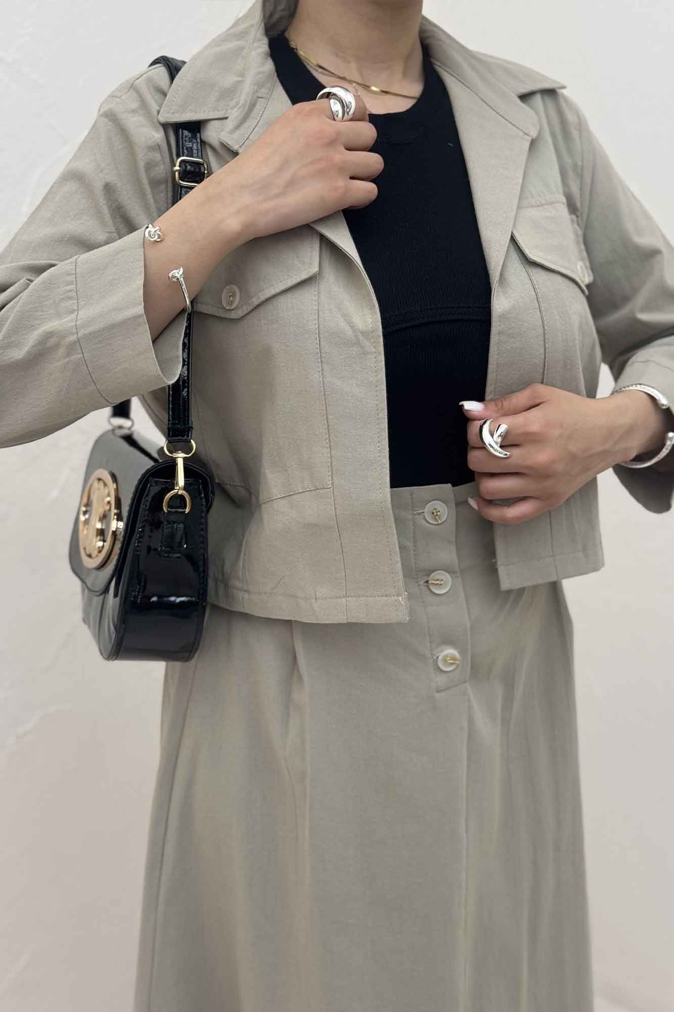 ست کت و دامن لینن آداک