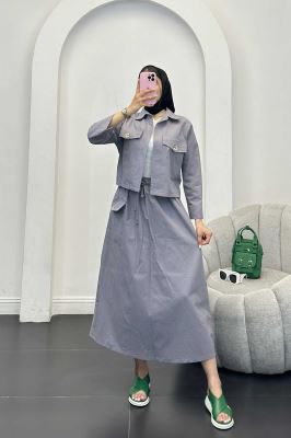 ست کت و دامن لینن آداک