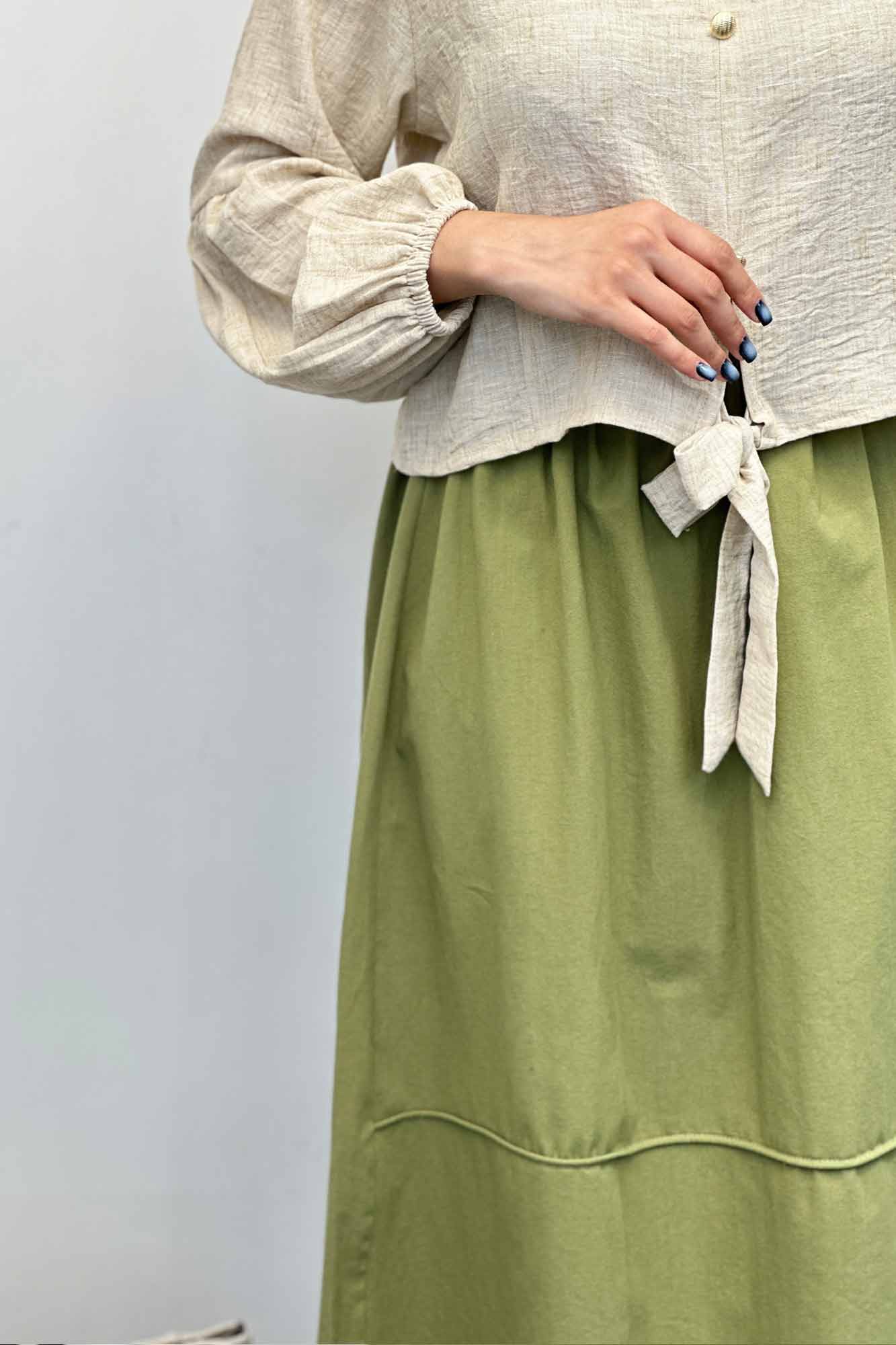 دامن لینن خط دار رامان