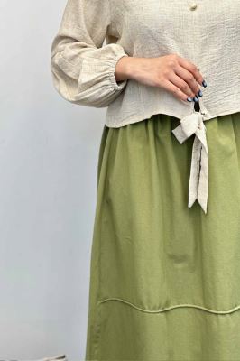 دامن لینن خط دار رامان