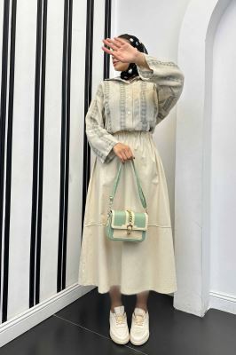 دامن لینن خط دار رامان