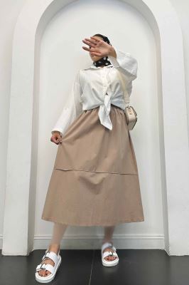 دامن لینن خط دار رامان