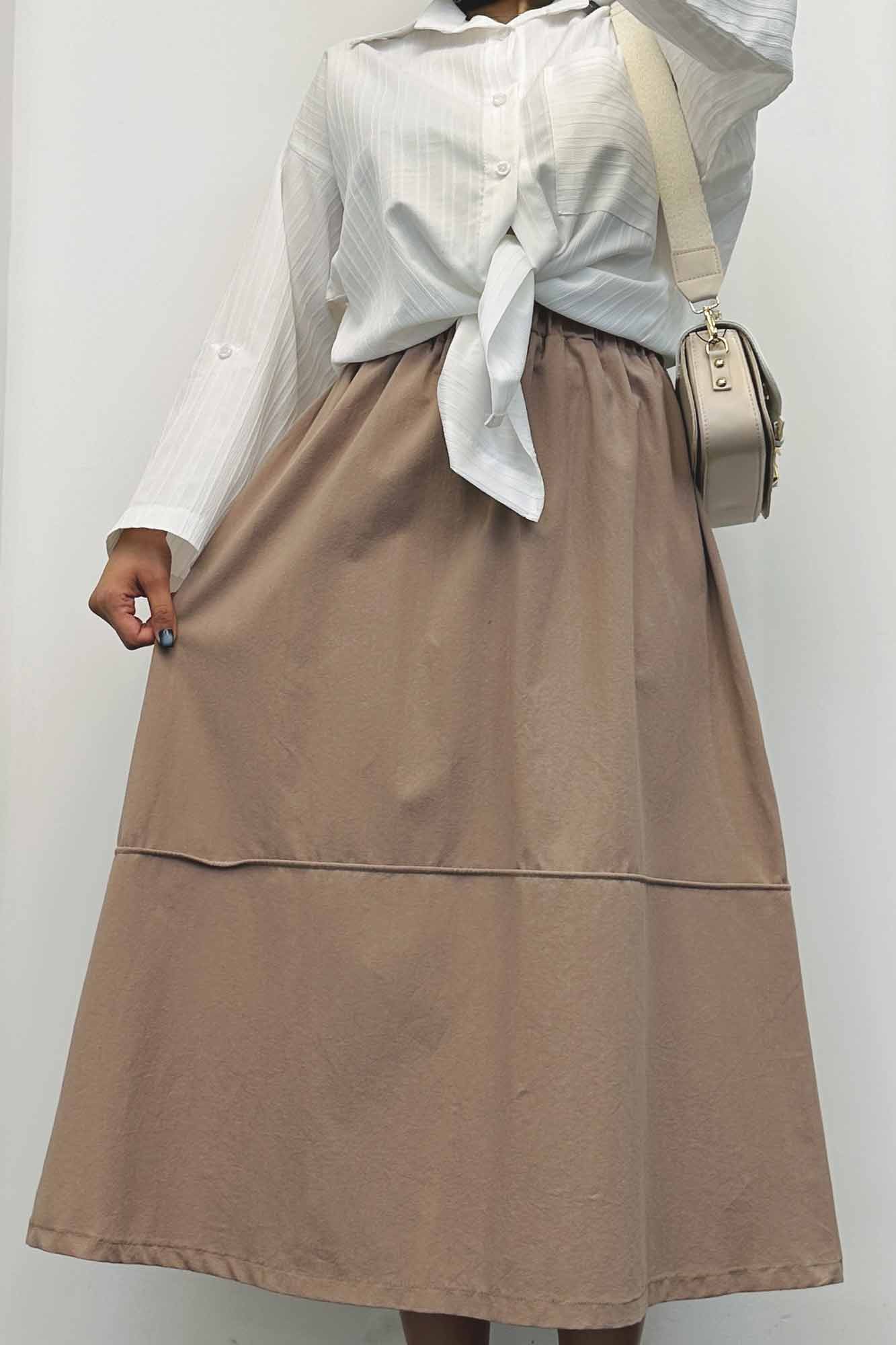 دامن لینن خط دار رامان