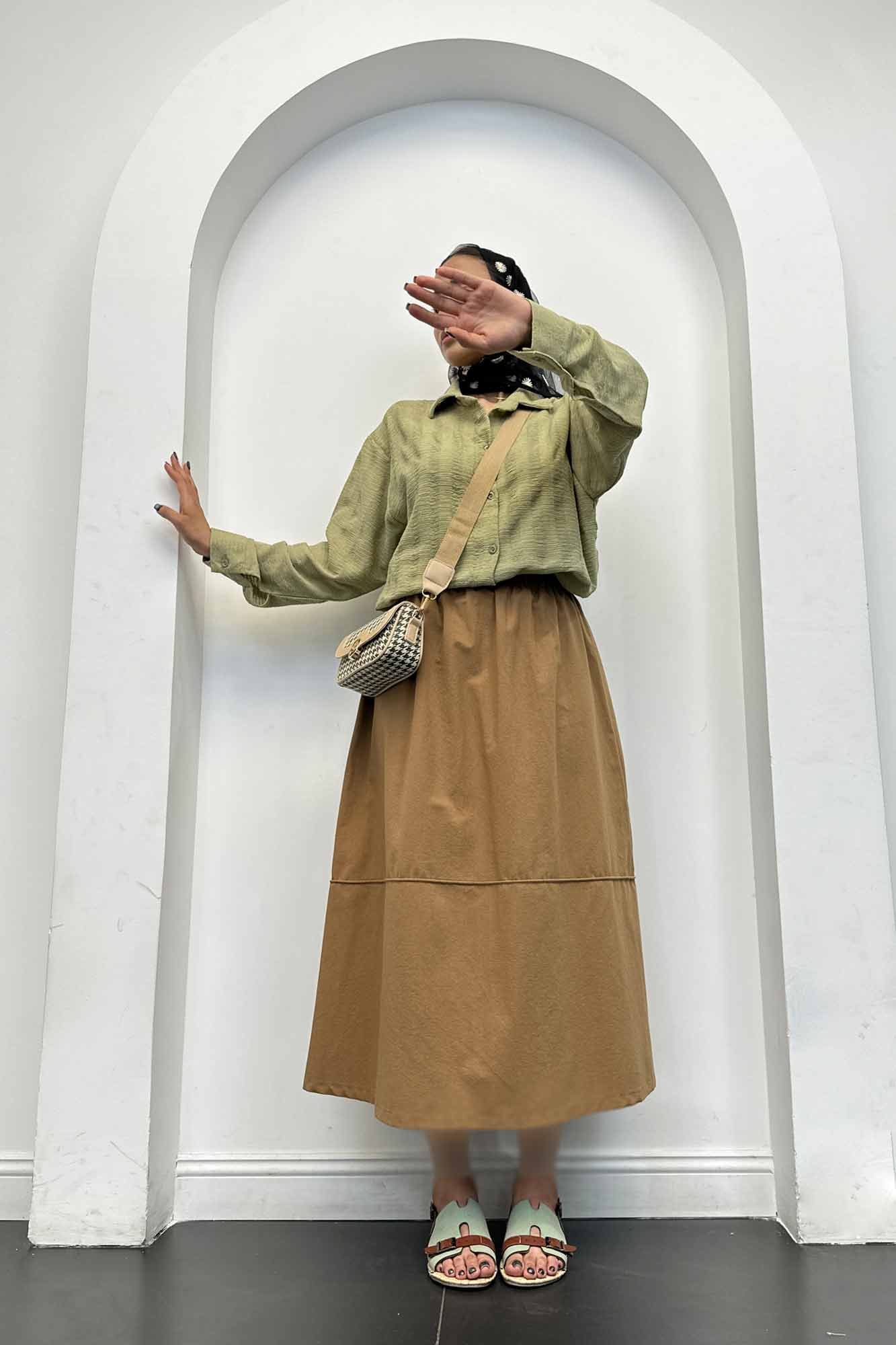 دامن لینن خط دار رامان