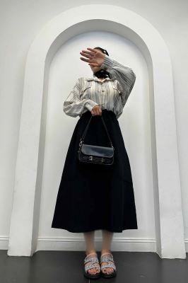 دامن لینن خط دار رامان