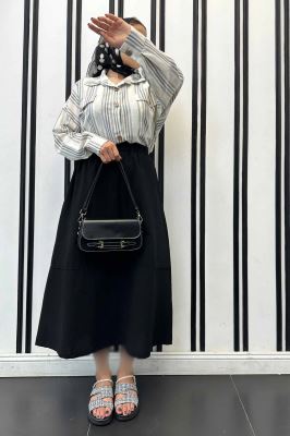 دامن لینن خط دار رامان