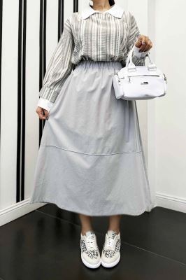 دامن لینن خط دار رامان