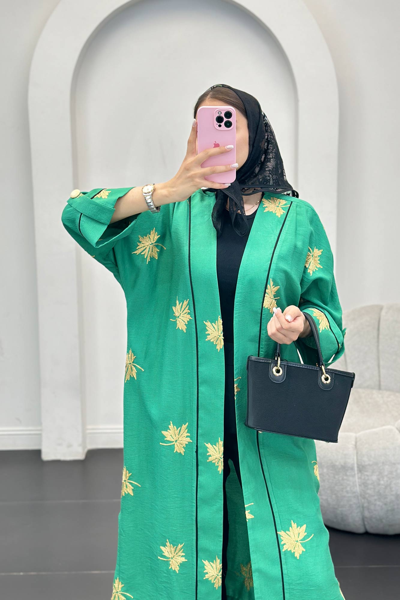 مانتو بلند گلدوزی ساتیار