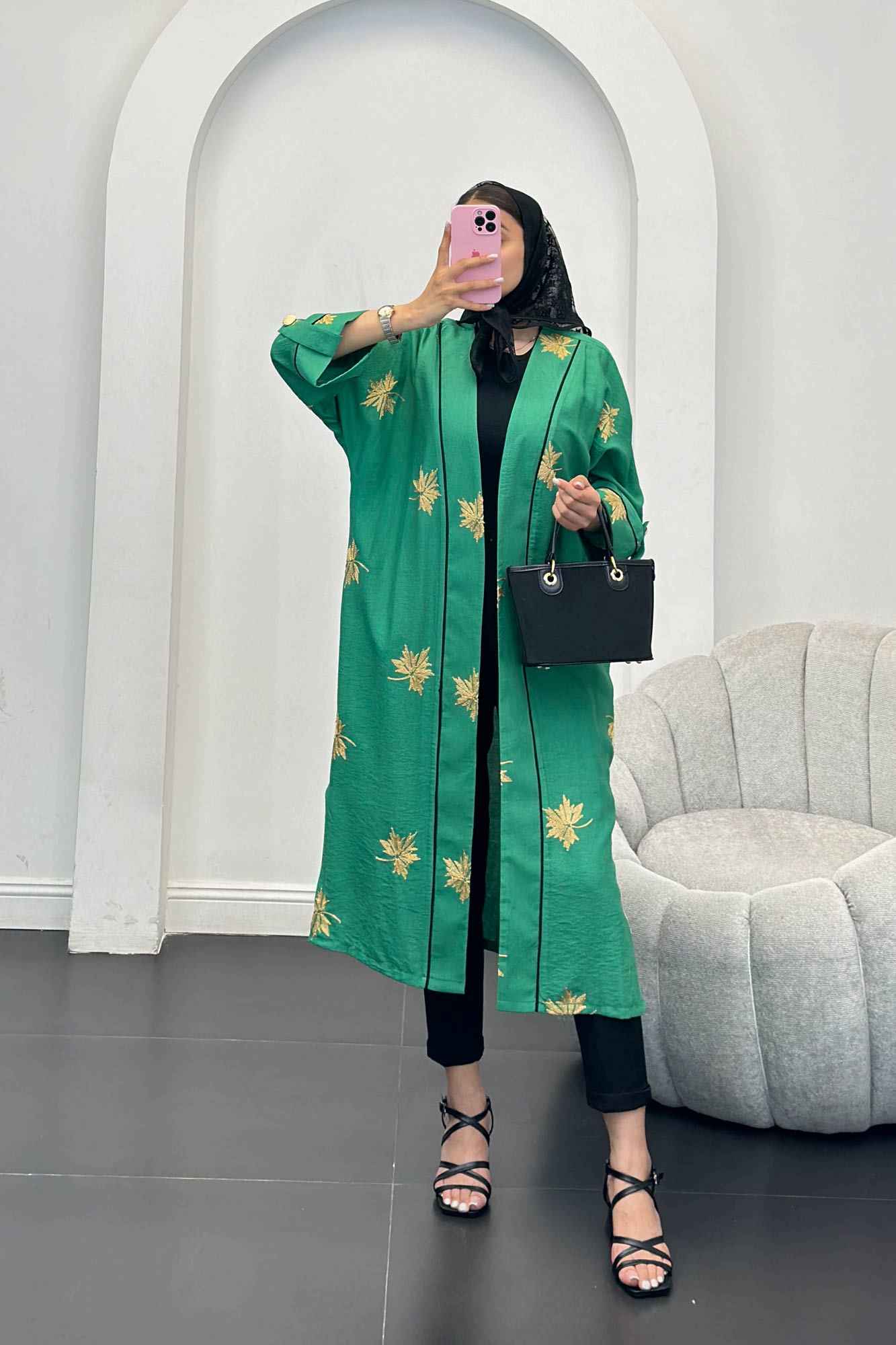 مانتو بلند گلدوزی ساتیار