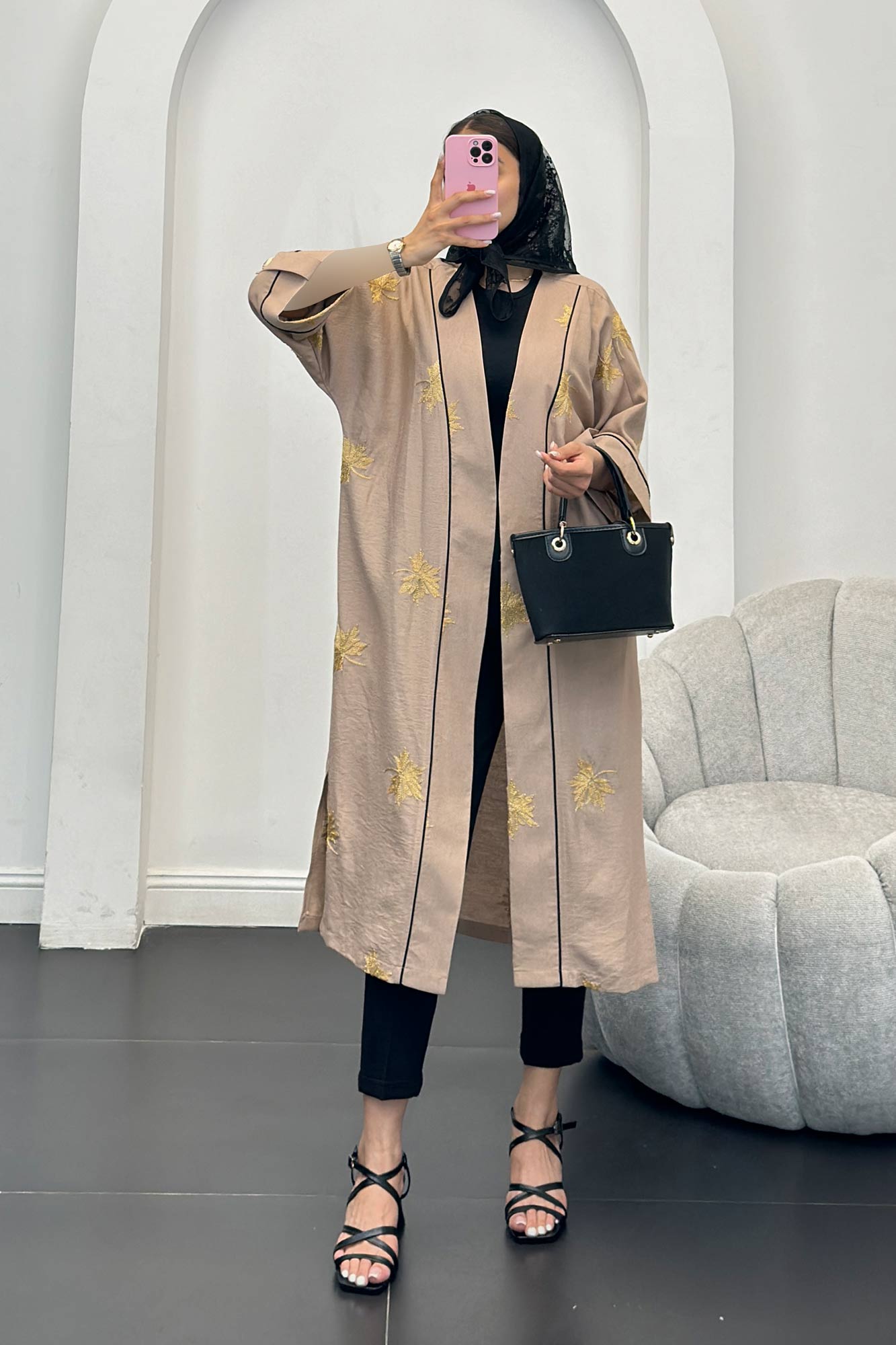 مانتو بلند گلدوزی ساتیار